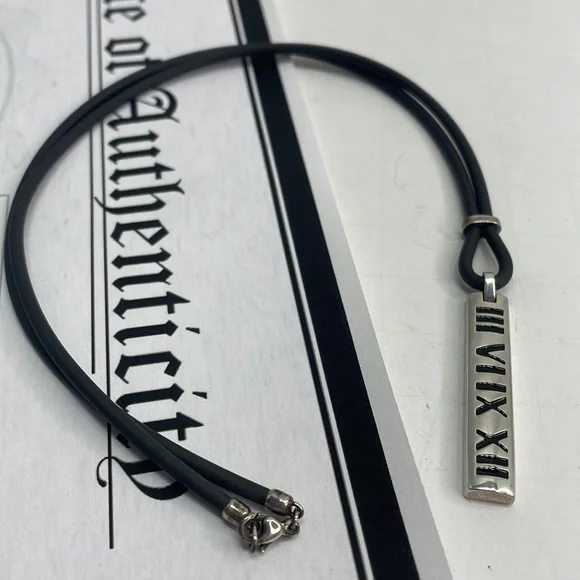 Authentic Tiffany & Co sterling Silver Bar & cord Necklace with COA - Picture 1 of 9